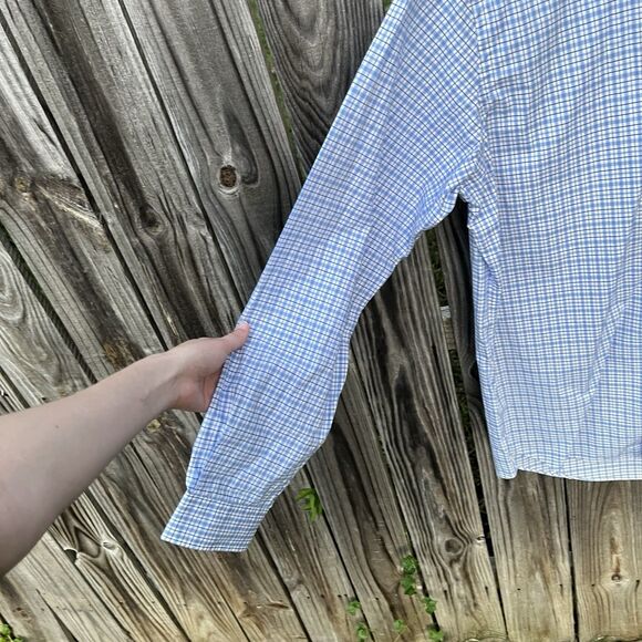 Polo Ralph Lauren Shirt Mens Large Classic Fit Gingham Plaid Blue Button Down - Picture 4 of 16